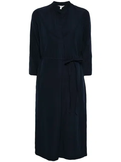 Vince Band-collar Midi Dress In Blue