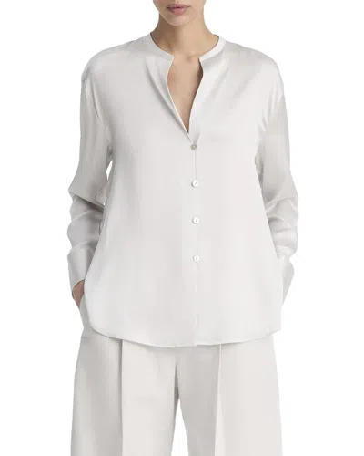 VINCE VINCE BAND COLLAR SILK BLOUSE