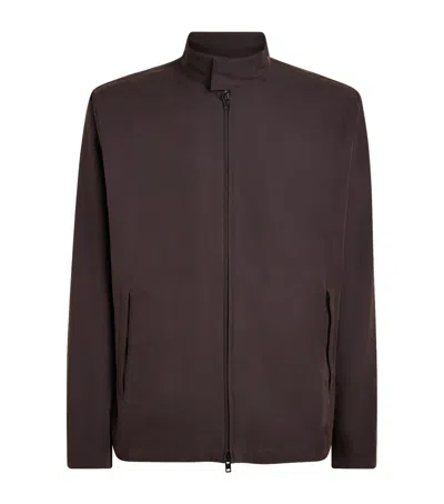 Vince Band-collar Jacket In Brown