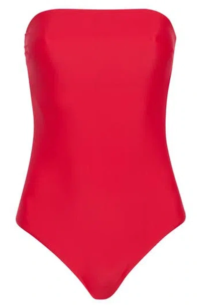 Vince Bandeau One-piece Swimsuit In Red