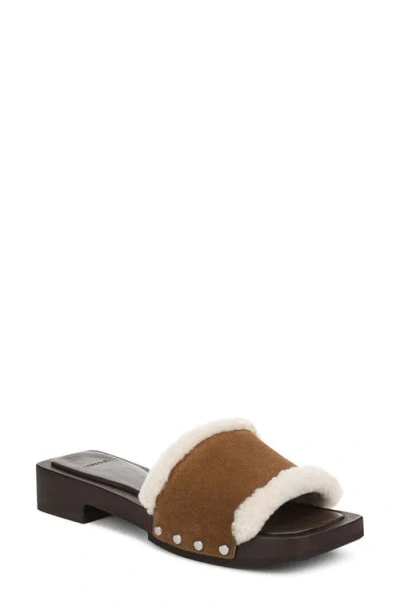 Vince Barbara Genuine Shearling Slide Sandal In Multi