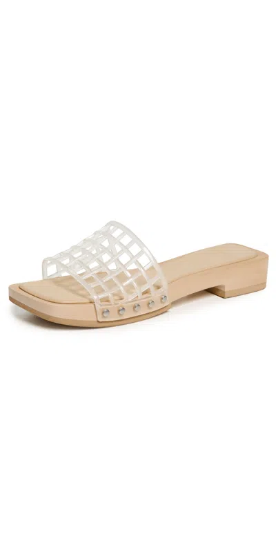 Vince Barbara Jelly Sandals Clear In Animal Print