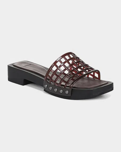 Vince Barbara Jelly Slide Sandals In Burgundy