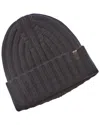 Vince Basic Chunky Rib Wool & Cashmere-blend Beanie In Blue
