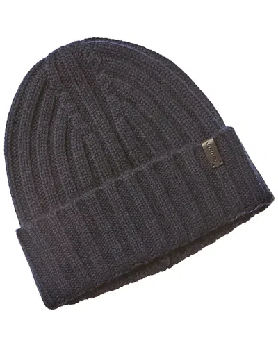 Vince Basic Chunky Rib Wool & Cashmere-blend Beanie In Blue