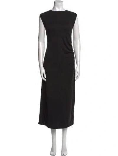 Pre-owned Vince Bateau Neckline Midi Length Dress In Black