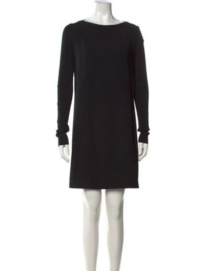 Pre-owned Vince Bateau Neckline Mini Dress In Black