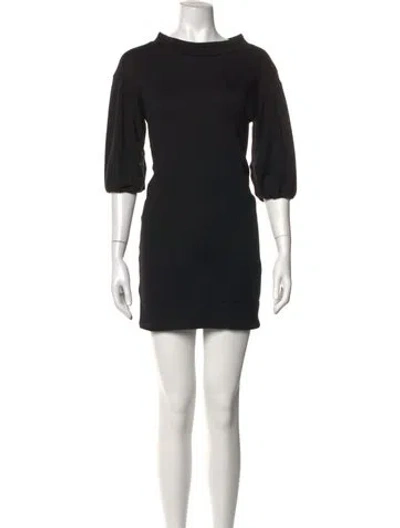 Pre-owned Vince Bateau Neckline Mini Dress In Black