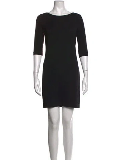 Pre-owned Vince Bateau Neckline Mini Dress In Black