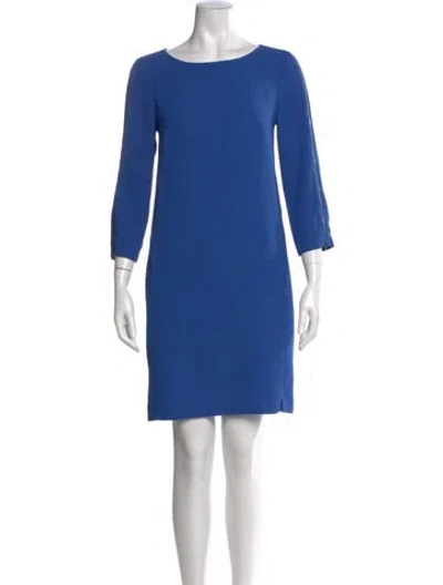 Pre-owned Vince Bateau Neckline Mini Dress In Blue