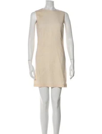 Pre-owned Vince Bateau Neckline Mini Dress In Neutral