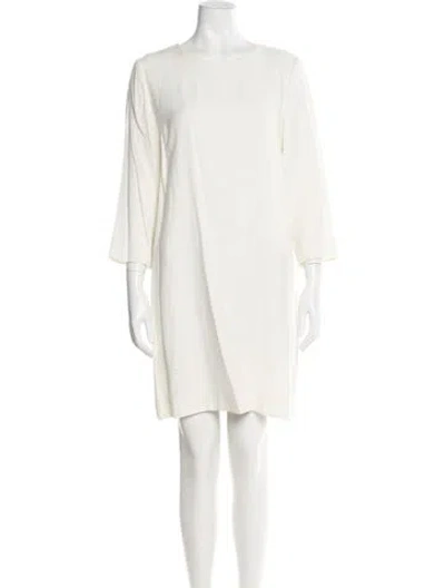 Pre-owned Vince Bateau Neckline Mini Dress In Neutral