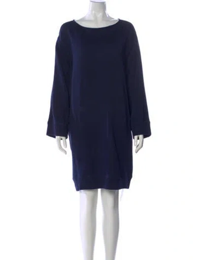 Pre-owned Vince Bateau Neckline Mini Dress W/ Tags In Blue