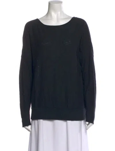 Pre-owned Vince Bateau Neckline Sweater In Black