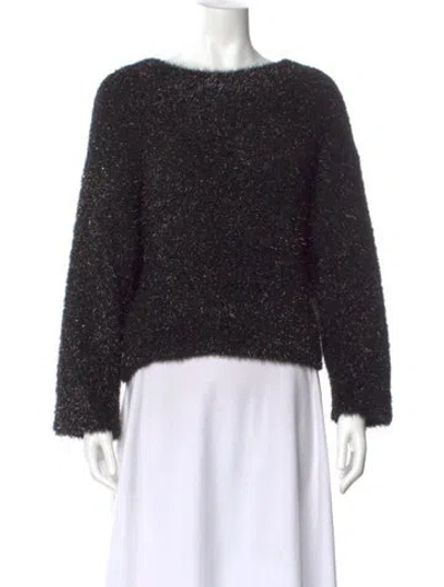 Pre-owned Vince Bateau Neckline Sweater In Black
