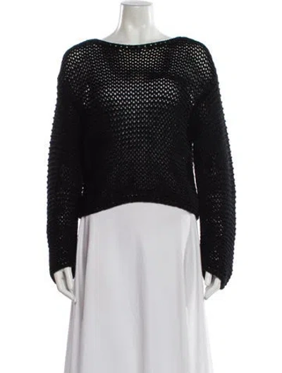 Pre-owned Vince Bateau Neckline Sweater In Black