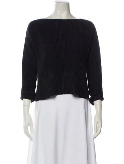 Pre-owned Vince Bateau Neckline Sweater In Blue