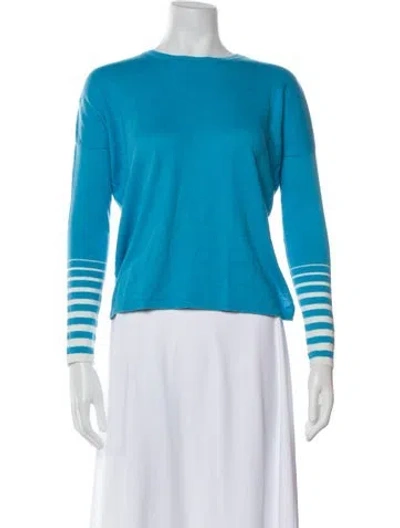 Pre-owned Vince Bateau Neckline Sweater In Blue