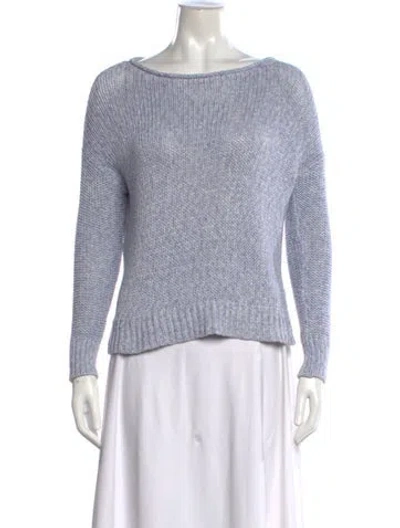 Pre-owned Vince Bateau Neckline Sweater In Blue