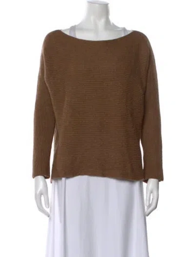 Pre-owned Vince Bateau Neckline Sweater In Brown