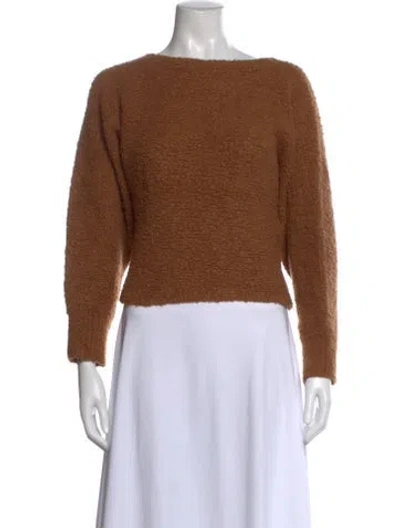 Pre-owned Vince Bateau Neckline Sweater In Brown