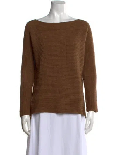 Pre-owned Vince Bateau Neckline Sweater In Brown