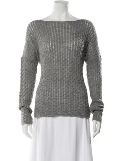 Pre-owned Vince Bateau Neckline Sweater In Gray
