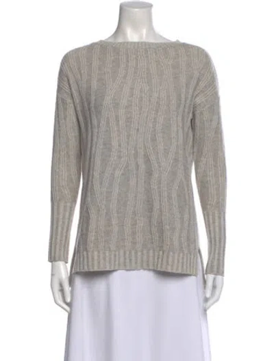 Pre-owned Vince Bateau Neckline Sweater In Gray