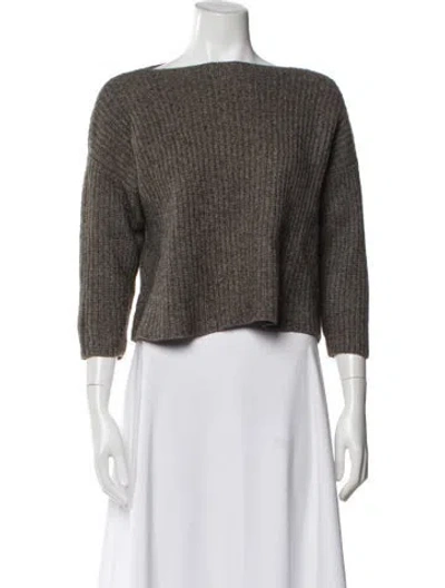 Pre-owned Vince Bateau Neckline Sweater In Gray