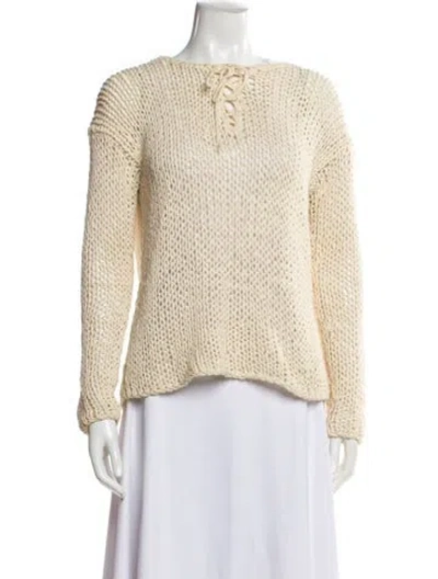 Pre-owned Vince Bateau Neckline Sweater In Neutral