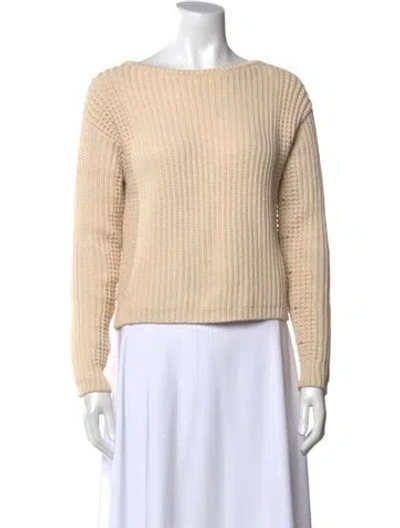 Pre-owned Vince Bateau Neckline Sweater In Neutral