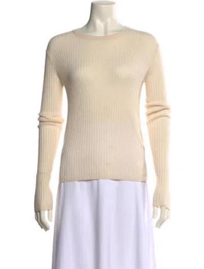 Pre-owned Vince Bateau Neckline Sweater In Neutral