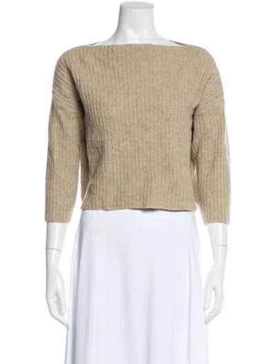 Pre-owned Vince Bateau Neckline Sweater In Neutral