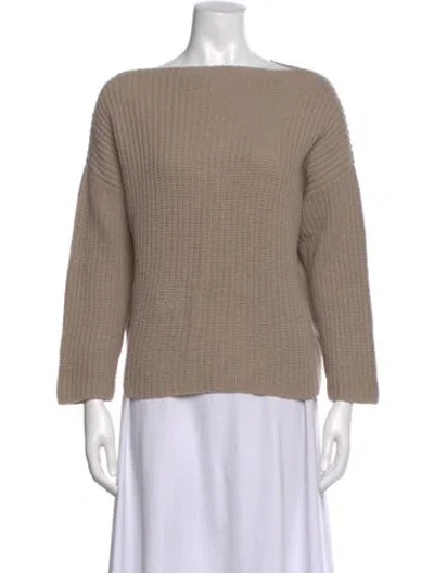 Pre-owned Vince Bateau Neckline Sweater In Neutral