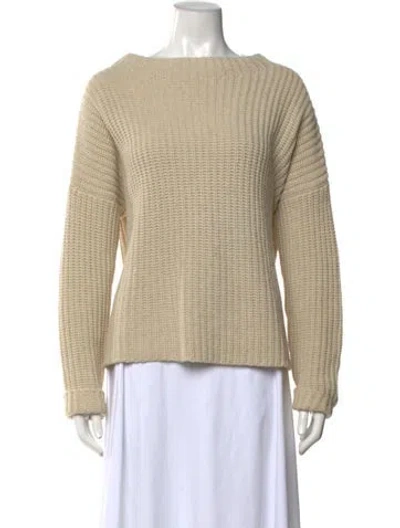 Pre-owned Vince Bateau Neckline Sweater In Neutral