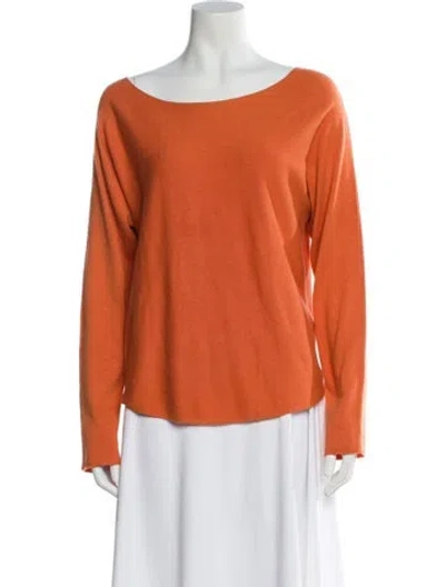 Pre-owned Vince Bateau Neckline Sweater In Orange