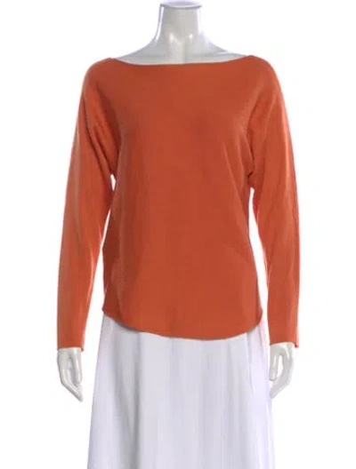 Pre-owned Vince Bateau Neckline Sweater In Orange