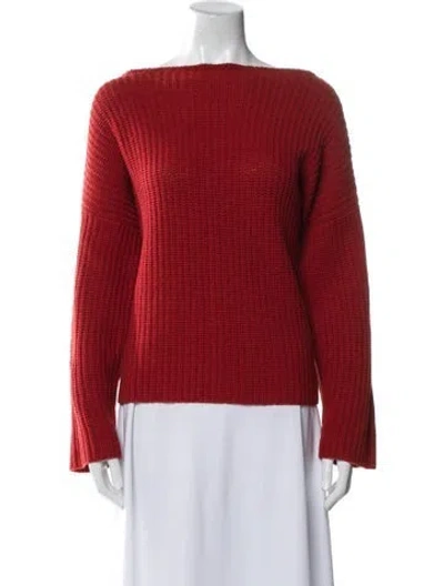 Pre-owned Vince Bateau Neckline Sweater In Red