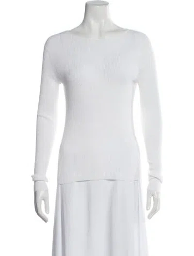 Pre-owned Vince Bateau Neckline Sweater W/ Tags In White