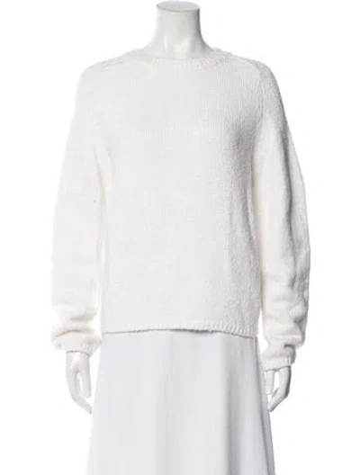 Pre-owned Vince Bateau Neckline Sweater In White