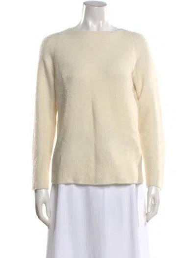 Pre-owned Vince Bateau Neckline Sweater In White