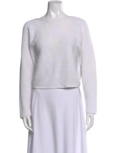 Pre-owned Vince Bateau Neckline Sweater In White