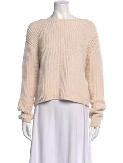 Pre-owned Vince Bateau Neckline Sweater In White