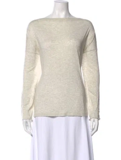 Pre-owned Vince Bateau Neckline Sweater In White