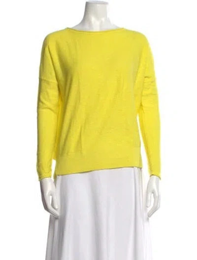 Pre-owned Vince Bateau Neckline Sweater In Yellow