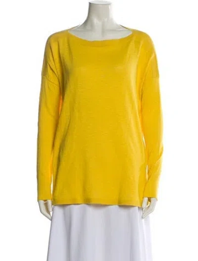 Pre-owned Vince Bateau Neckline Sweater In Yellow