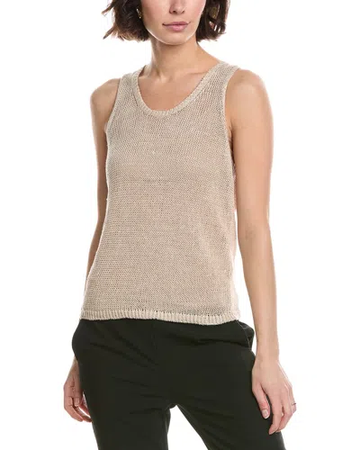 Vince Beachy Linen Tank In Neutral