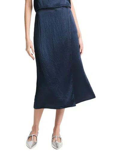 VINCE BEADED BOARDER FRONT SLIT SKIRT