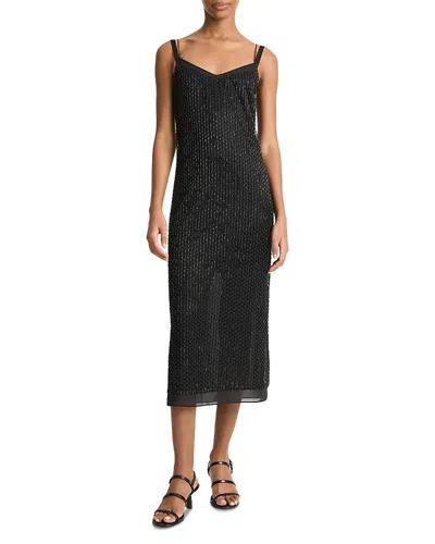 VINCE BEADED SLIP DRESS
