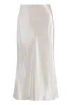 Vince Beige Slip Skirt With Flowing Silhouette In White